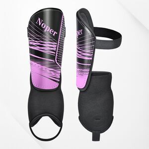 Youth Soccer Shin Guards - Purple and Black Size M